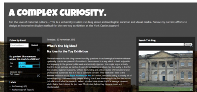 Figure 6: Author’s blog - http://acuriositycomplex.blogspot.co.uk/ (Image Copyright: Flo Laino)