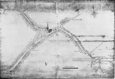 Figure 5. First known map of Wakefield dating from 1771 (Speak and Forrester 1971, 37). Although Wakefield Bridge is labelled, the Chantry Chapel is not shown, which is a possible indicator of loss of status associated with its secular use.